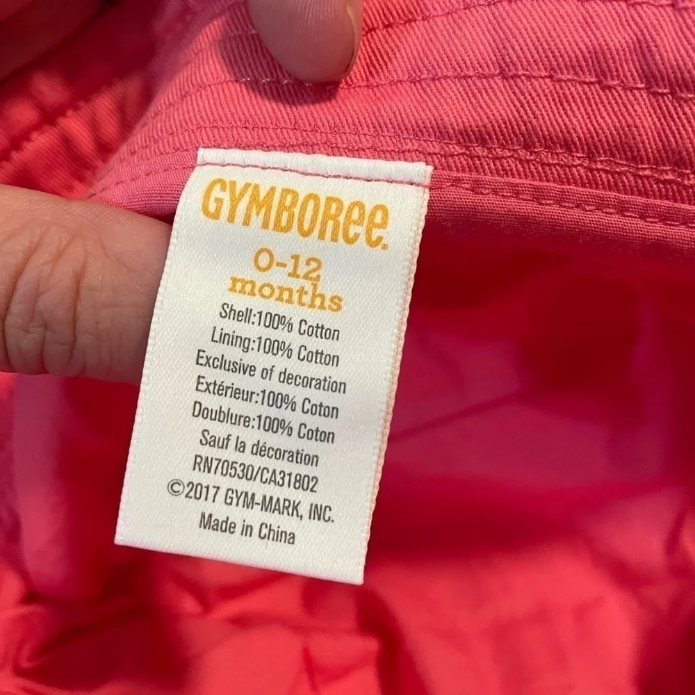 Gymboree Pink Animal With Ears Bucket Hat- Size 0-12 Months